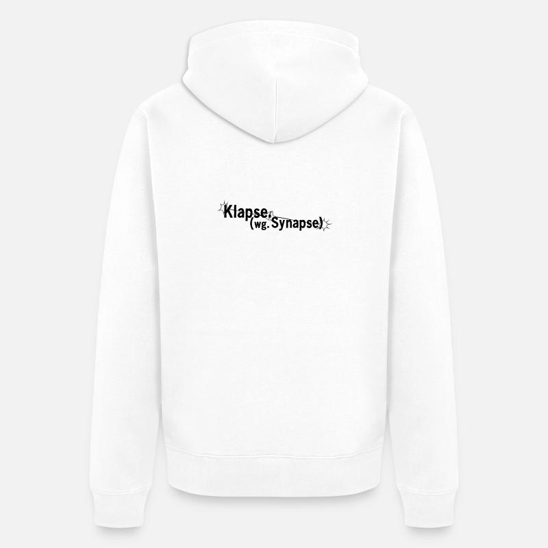 Klapse wegen Synapse - Unisex Premium Bio Zip Hoodie - Weiß