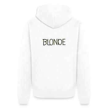 Blonde - Unisex Premium Bio Zip Hoodie - Weiß - Hinten - Thijin (182cm)