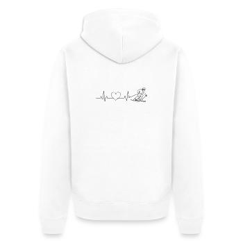 Ski, Amour, Pulsation, Battement de cœur - Veste à capuche bio Premium Unisexe - blanc - Dos - Thijin (182cm)