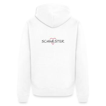 Brother Heart Gift Birthday - Unisex Premium Organic Zip Hoodie - white - Back - Thijin (182cm)