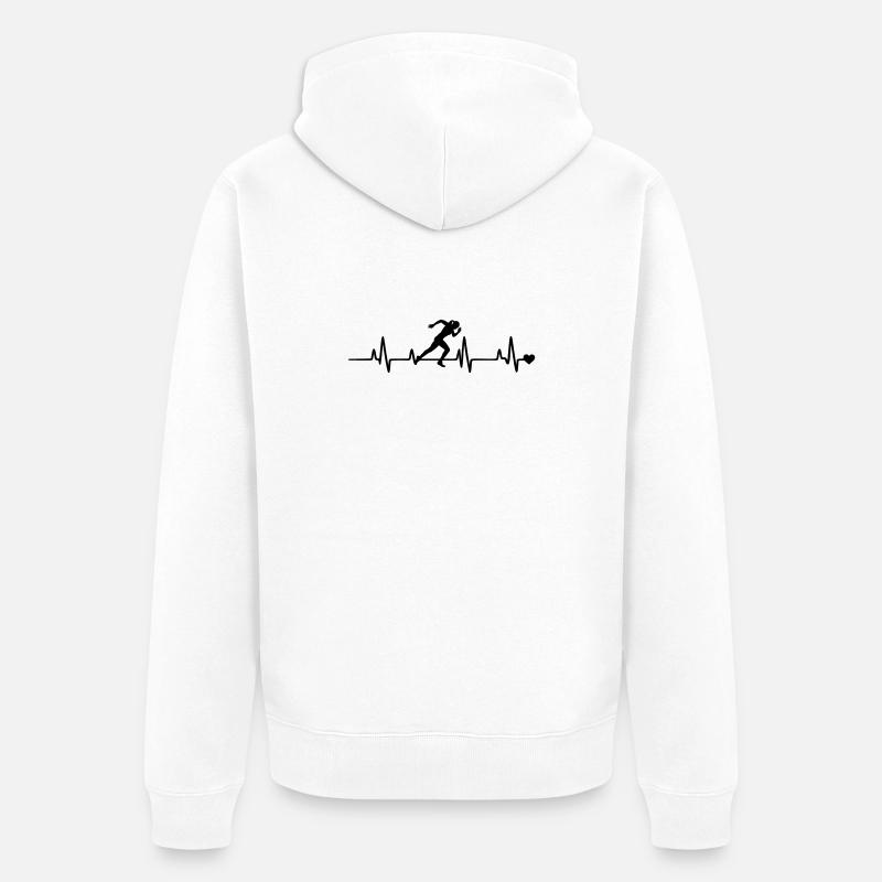 Läuferin - Unisex Premium Bio Zip Hoodie - Weiß
