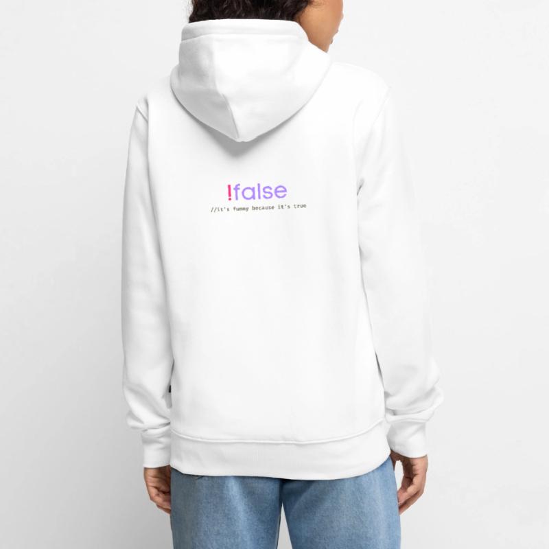 Ifalse Funny Coder Programming Pun Unisex Premium Organic Zip Hoodie