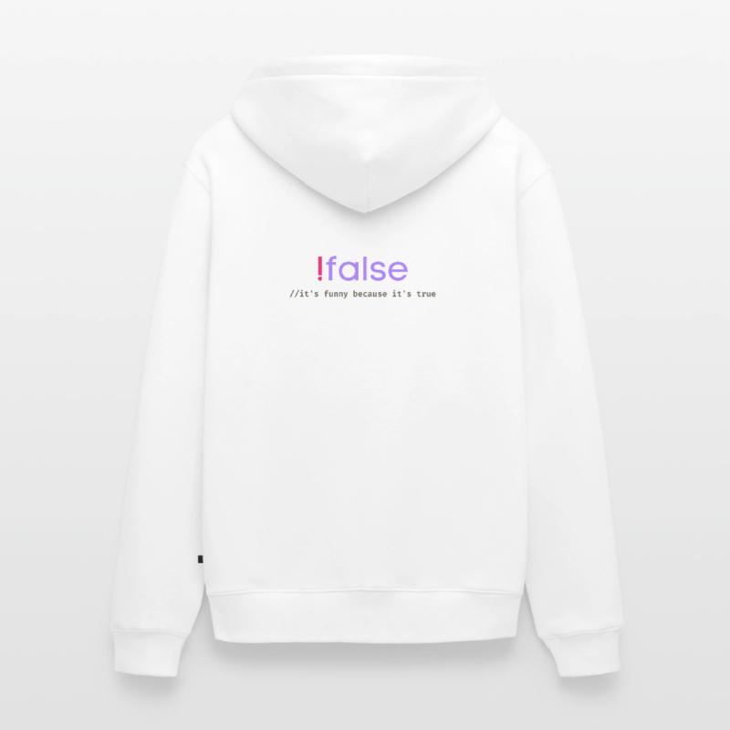 Jeu de mots sur la programmation Ifalse Funny Coder Veste à capuche bio Premium Unisexe