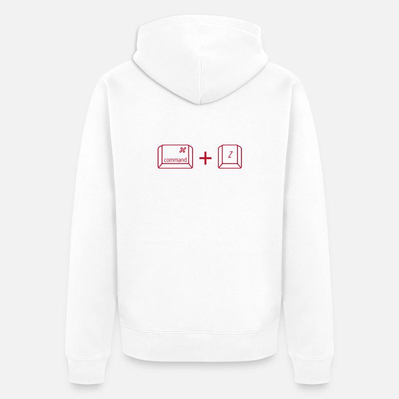 Commande + Z - Veste à capuche bio Premium Unisexe - blanc