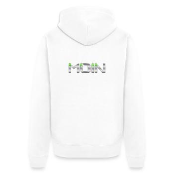 Hello - Unisex Premium Organic Zip Hoodie - white - Back - Thijin (182cm)