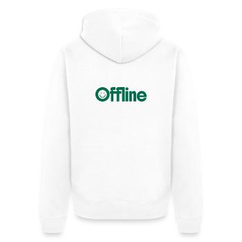 Offline Mode - Unisex Premium Organic Zip Hoodie - white - Back - Thijin (182cm)