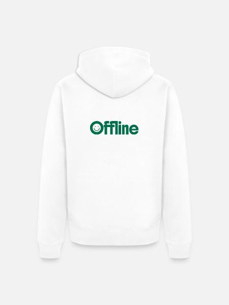 Offline Mode - Unisex Premium Organic Zip Hoodie - white