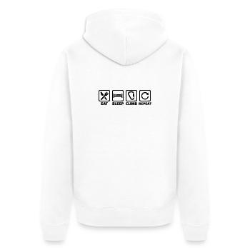 Eat Sleep Climb Repeat – Climbing & Bouldering - Unisex Premium Organic Zip Hoodie - white - Back - Thijin (182cm)