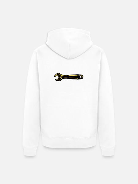 Wrench Tool Mechanic Screwdriver - Unisex Premium Organic Zip Hoodie - white