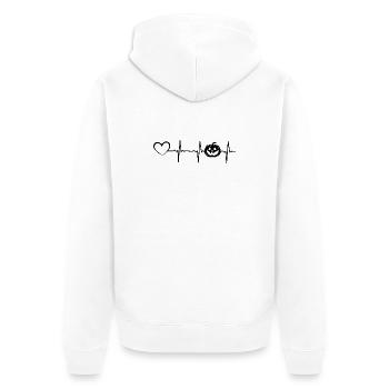 Halloween Citrouille Halloween Battement de cœur Citrouille de cœur - Veste à capuche bio Premium Unisexe - blanc - Dos - Thijin (182cm)