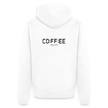 Coffee Time Minimalistischer Vintage-Kaffeeliebhaber - Unisex Premium Bio Zip Hoodie - Weiß - Hinten - Thijin (182cm)