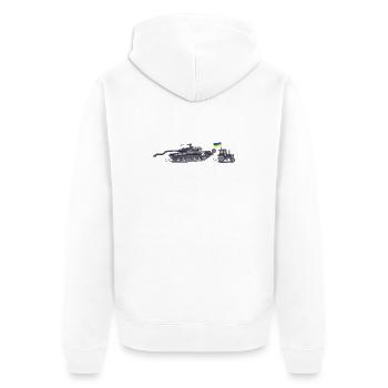Brigade de tracteurs d’Ukraine - Veste à capuche bio Premium Unisexe - blanc - Dos - Thijin (182cm)