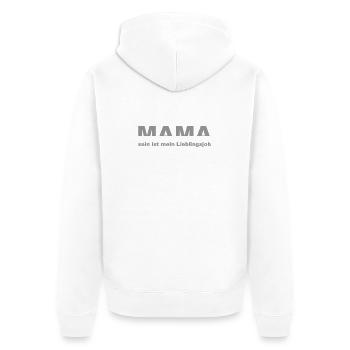 Mama Sein Ist Mein Lieblingsjob - Unisex Premium Bio Zip Hoodie - Weiß - Hinten - Thijin (182cm)