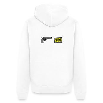 PSST-ole - Unisex Premium Bio Zip Hoodie - Weiß - Hinten - Thijin (182cm)