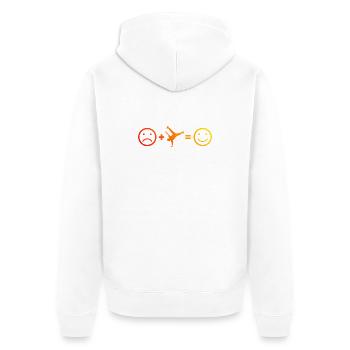 Geschenkidee für einen Hip-Hop-Tänzer mit B-Boying - Unisex Premium Bio Zip Hoodie - Weiß - Hinten - Thijin (182cm)