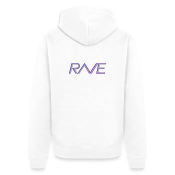 Rave-Ligatur - Unisex Premium Bio Zip Hoodie - Weiß - Hinten - Thijin (182cm)