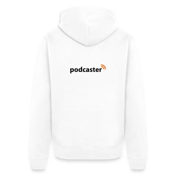 Podcaster - Unisex Premium Bio Zip Hoodie - Weiß - Hinten - Thijin (182cm)