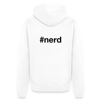 Nerd Hashtag Gamer - Unisex Premium Bio Zip Hoodie - Weiß - Hinten - Thijin (182cm)