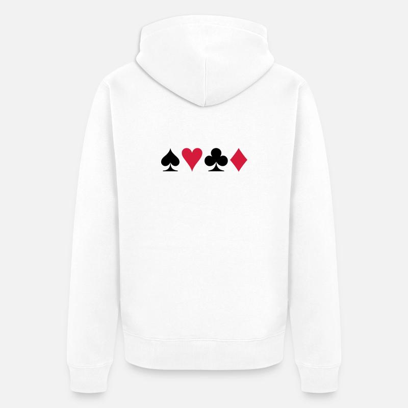 Poker (V) - Unisex Premium Bio Zip Hoodie - Weiß