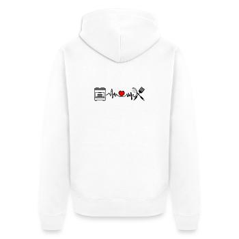 Cardio cardio fréquence cardiaque cuisine 4 - Veste à capuche bio Premium Unisexe - blanc - Dos - Thijin (182cm)