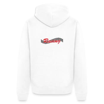 Racing Checked Flag - Car Auto Bike Race - Unisex Premium Organic Zip Hoodie - white - Back - Thijin (182cm)