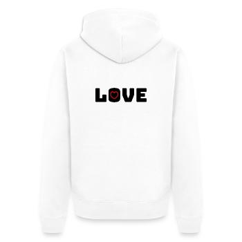 Love Heart red - Unisex Premium Bio Zip Hoodie - Weiß - Hinten - Thijin (182cm)