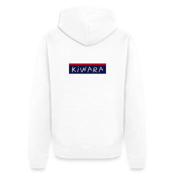 polizei KIWARA lustig logo pozilei frozelei - Unisex Premium Bio Zip Hoodie - Weiß - Hinten - Thijin (182cm)