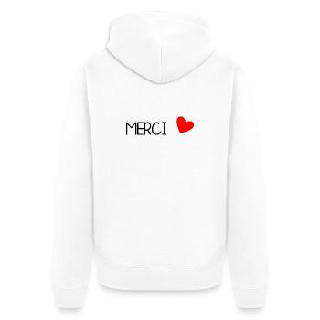 MERCI. MAÎTRESSE. MAÎTRE. MERCI MAÎTRESSE - Veste à capuche bio Premium Unisexe - blanc - Dos - Thijin (182cm)