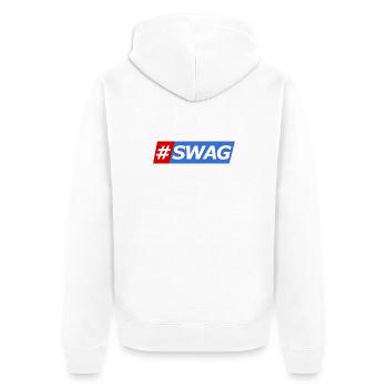 SWAG Bloc Couleurs Hashtag - Veste à capuche bio Premium Unisexe - blanc - Dos - Thijin (182cm)
