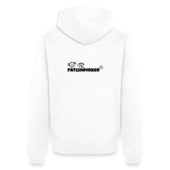 Patchworker - Unisex Premium Bio Zip Hoodie - Weiß - Hinten - Thijin (182cm)