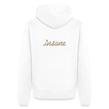 Insane Mood – The Attitude Without Limits - Unisex Premium Organic Zip Hoodie - white - Back - Thijin (182cm)