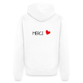 MISTRESS. THANK YOU. THANK YOU MISTRESS - Unisex Premium Organic Zip Hoodie - white - Back - Thijin (182cm)