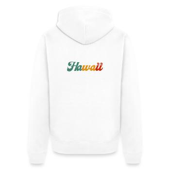 Hawaiianisches Tiki Sunset Typografie T-Shirt - Unisex Premium Bio Zip Hoodie - Weiß - Hinten - Thijin (182cm)