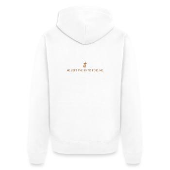 He Left the 99 to Find Me Sheep Cross - Unisex Premium Organic Zip Hoodie - white - Back - Thijin (182cm)