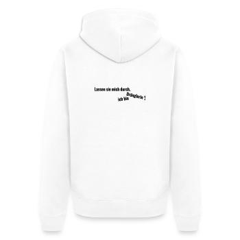 Draenglerin - Unisex Premium Bio Zip Hoodie - Weiß - Hinten - Thijin (182cm)