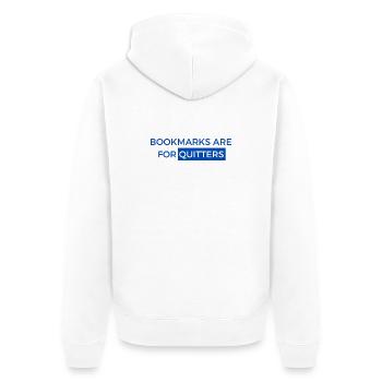 Les marque-pages, c’est pour les affiches ! Conception de livres - Veste à capuche bio Premium Unisexe - blanc - Dos - Thijin (182cm)