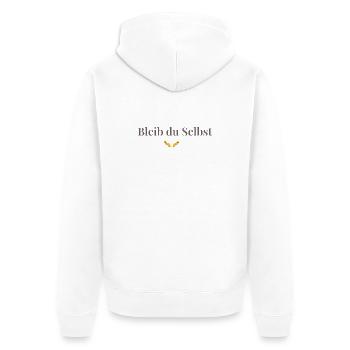 BLEIB_DU_SELBST - öffne dein Herz - Veste à capuche bio Premium Unisexe - blanc - Dos - Thijin (182cm)
