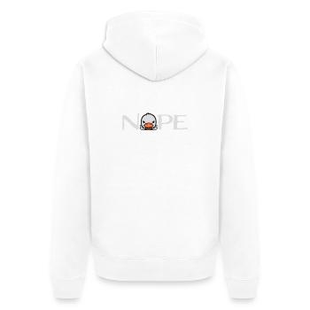 Gans Nope Mittelfinger Böse Beleidigung Ente Frech - Unisex Premium Bio Zip Hoodie - Weiß - Hinten - Thijin (182cm)