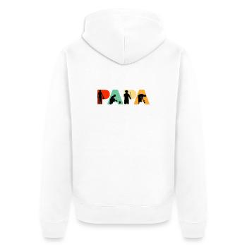 Papa Jardinier Jardinier Papa Pouce Vert - Veste à capuche bio Premium Unisexe - blanc - Dos - Thijin (182cm)