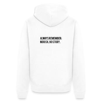 Motivierender Spruch  - Unisex Premium Bio Zip Hoodie - Weiß - Hinten - Thijin (182cm)