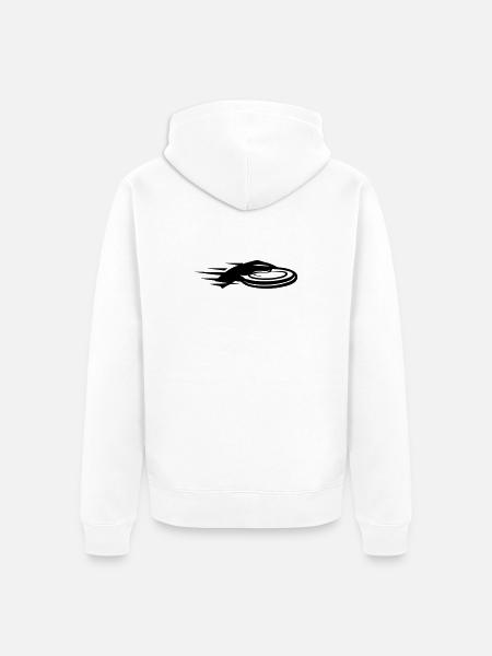 Wurfscheibe Flug Schwarz Symbol - Unisex Premium Bio Zip Hoodie - Weiß