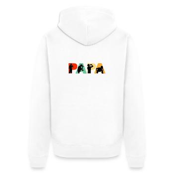 Papa Rapper Hip-Hop-Musik Silhouettenkunst - Unisex Premium Bio Zip Hoodie - Weiß - Hinten - Thijin (182cm)