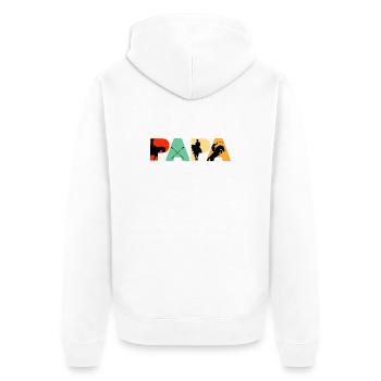 Horse Rider Papa Equestrian Silhouette Art - Unisex Premium Organic Zip Hoodie - white - Back - Thijin (182cm)