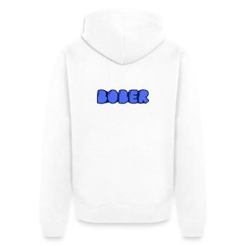 Bober - Unisex Premium Bio Zip Hoodie - Weiß - Hinten - Thijin (182cm)