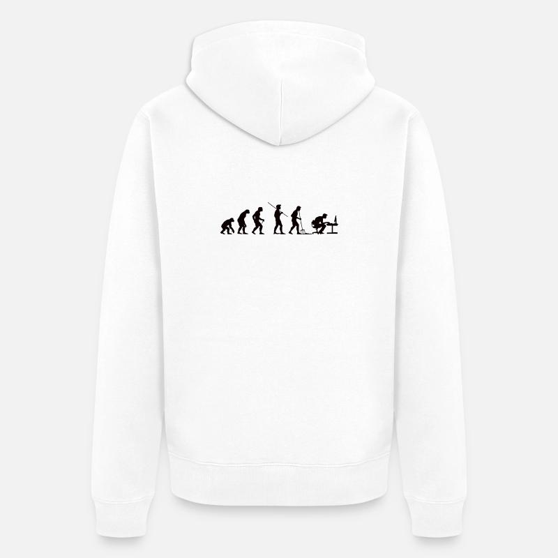 Programmer Evolution Computer Scientist Developer - Unisex Premium Organic Zip Hoodie - white