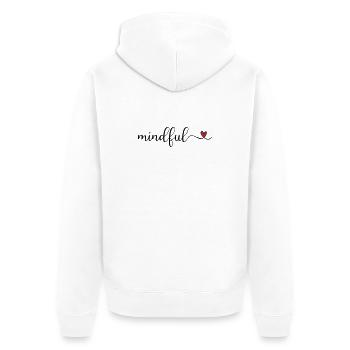 Achtsames niedliches Design mit Herz - Unisex Premium Bio Zip Hoodie - Weiß - Hinten - Thijin (182cm)