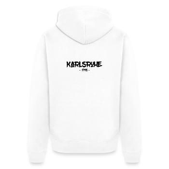 Karlsruhe - 1715 - Baden-Württemberg - Durlach - Unisex Premium Bio Zip Hoodie - Weiß - Hinten - Thijin (182cm)