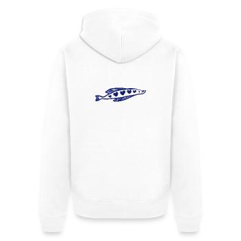 POISSON CŒUR - Veste à capuche bio Premium Unisexe - blanc - Dos - Thijin (182cm)