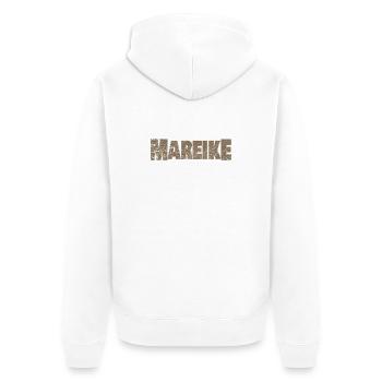 First name Mareike - Unisex Premium Organic Zip Hoodie - white - Back - Thijin (182cm)
