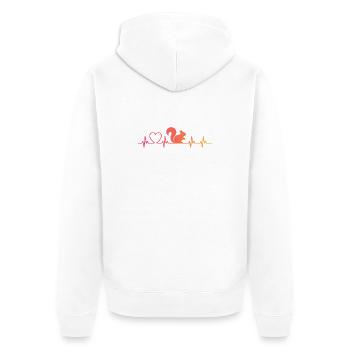 Eichhörnchen Herzschlag - Unisex Premium Bio Zip Hoodie - Weiß - Hinten - Thijin (182cm)
